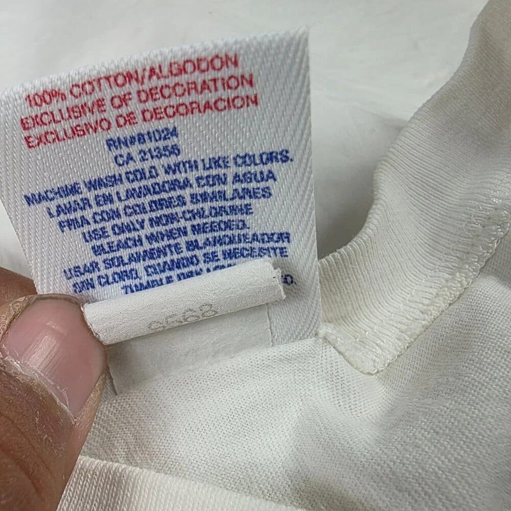 Vintage Champion Mens 3X-4X White Short Sleeve T-Shirt Made in USA Casual - Picture 4 of 12